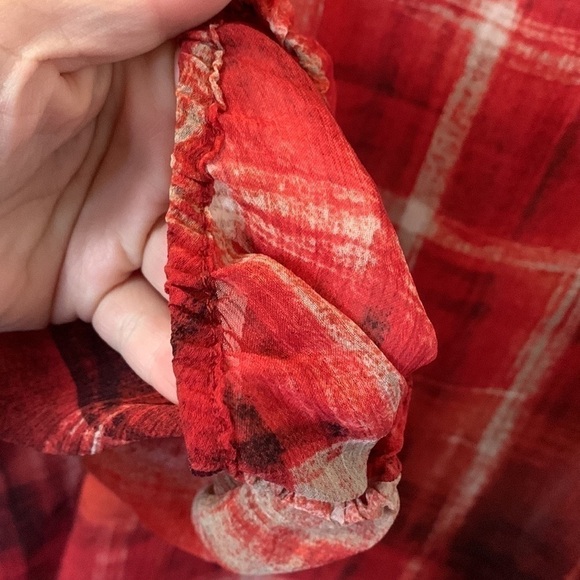 Liz Claiborne Red Sheer Blouse - Picture 5 of 9